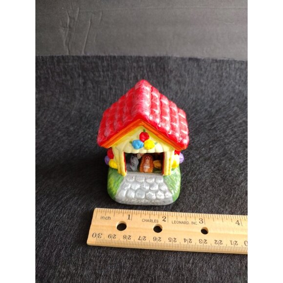 Hand-Crafted Miniature Nativity Scene Tiny Ceramic House 3" Pottery Diorama - Picture 7 of 8